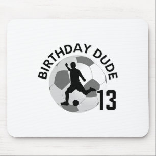 13歳の誕生日を迎える少年 サッカー パーティーO マウスパッド