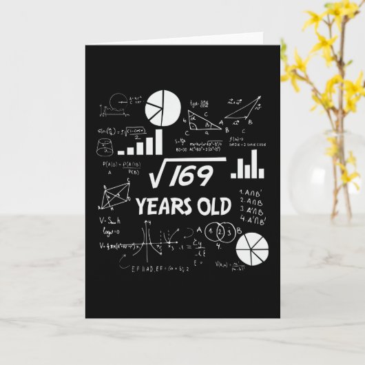 13歳の誕生日オタク系の数学13歳の誕生日プレゼント カード (黄色い花)