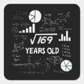 13歳の誕生日オタク系の数学13歳の誕生日プレゼント スクエアシール (正面)