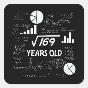 13歳の誕生日オタク系の数学13歳の誕生日プレゼント スクエアシール