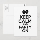 13歳の誕生日デザイン ポストカード (正面/裏面)