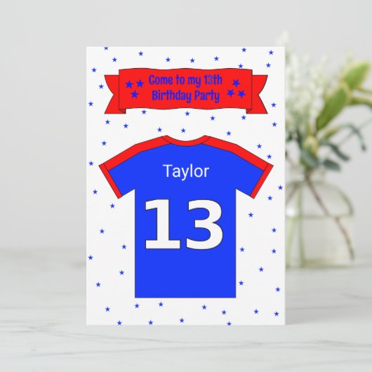 13歳の誕生日パーソナライズされたパーティの招待状 招待状 (スタンド正面)