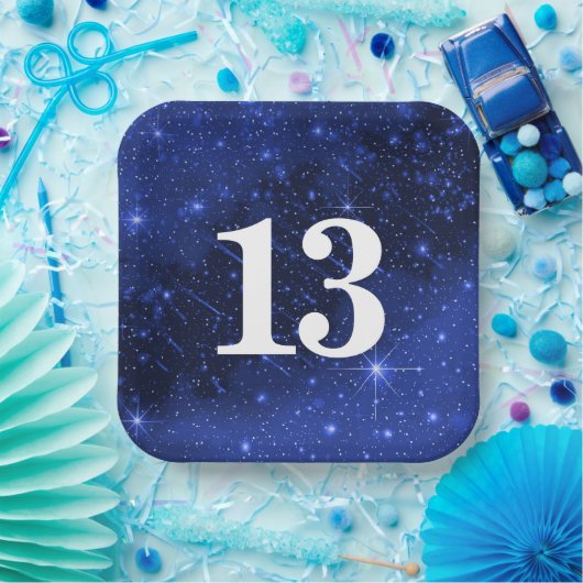 13歳の誕生日パーティーのためのスターギャラクシー ペーパープレート (パーティー)