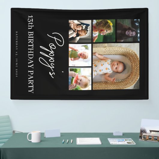 13歳の誕生日パーティーのオフィシャルティーンエイジャーの写真コラージュ 横断幕 (トレードショー)