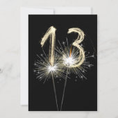 13歳の誕生日パーティーのスパークラー招待状 招待状 (正面)
