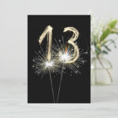 13歳の誕生日パーティーのスパークラー招待状 招待状 (スタンド正面)