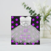 13歳の誕生日パーティーの女の子 招待状 (スタンド正面)