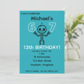 13歳の誕生日パーティーの招待状 6 7 招待状 (スタンド正面)
