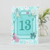 13歳の誕生日パーティー招待状 招待状 (スタンド正面)