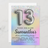 13歳の誕生日パーティー招待状 招待状 (正面/裏面)