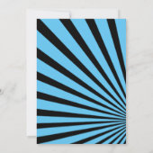 13歳の誕生日パーティー男子-任意の年齢 黒、青 招待状 (裏面)