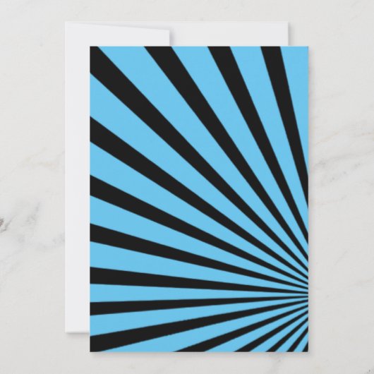 13歳の誕生日パーティー男子-任意の年齢 黒、青 招待状 (裏面)