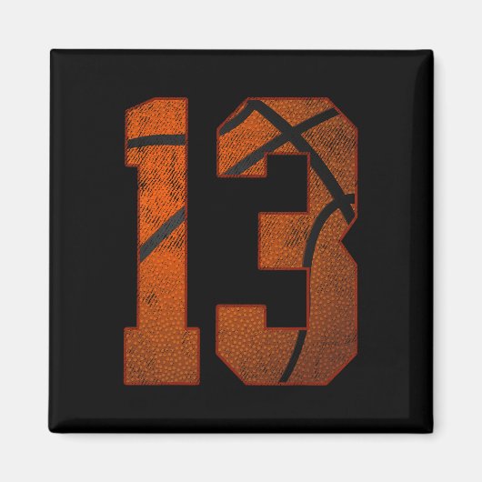 13歳の誕生日パーティー13歳のバスケットボール マグネット (正面)