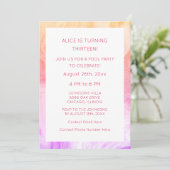 13歳の誕生日ピンクアブストラクトアーティスティックカスタムエイジガーリー 招待状 (スタンド正面)