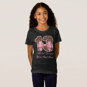 13歳の誕生日プレゼント ピンクのヒョウ柄リボン Tシャツ (正面フル)