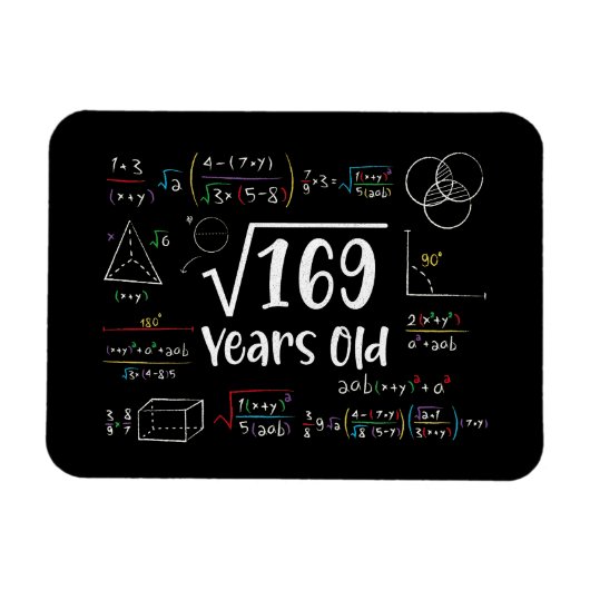 13歳の誕生日プレゼント 169の平方根 マグネット (横)