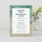 13歳の誕生日プールパーティー 水 アブストラクトアート カスタム 招待状 (スタンド正面)