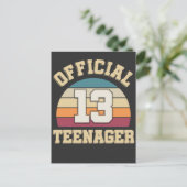 13歳の誕生日レトロ公式ティーンエージャー ポストカード (スタンド正面)