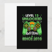 13歳の誕生日レベル13解除 かっこいい2010年版 招待状 (正面/裏面)