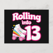 13歳の誕生日ローラースケート 13歳のスケート ポストカード (正面)