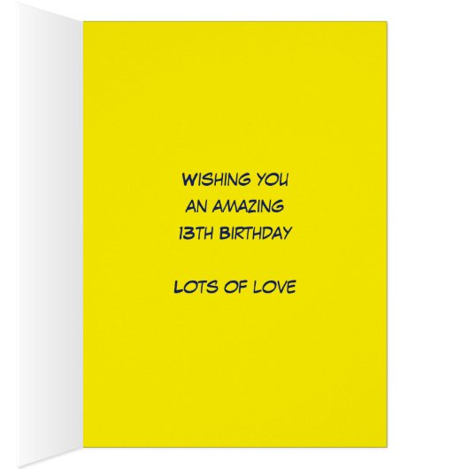 13歳の誕生日名前をカスタムするイエローブルーピクセルゲーマー (内側 (右))