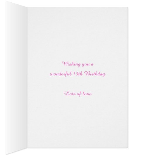 13歳の誕生日名前をカスタムする黄色いピンクの花 (内側 (右))