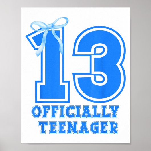 13歳の誕生日女の子ブルーコケットボウ ポスター (正面)