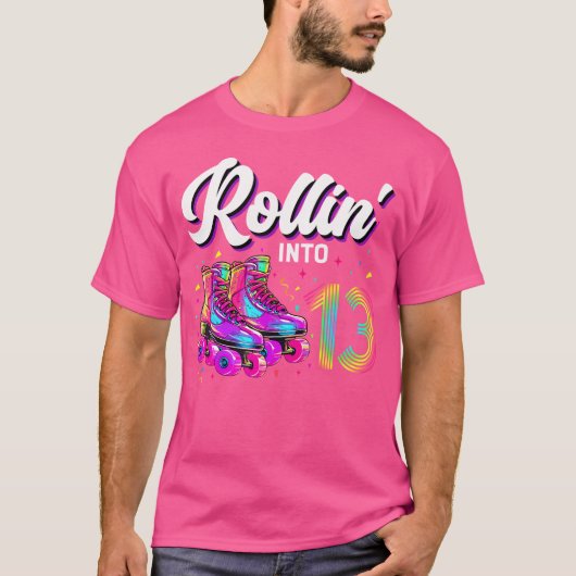13歳の誕生日少女 ローラースケート Tシャツ (正面)