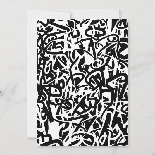 13歳の誕生日招待状ボーイパーティーグラフィティクラウン 招待状 (裏面)