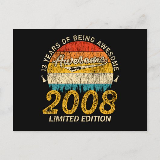 13歳の誕生日2008年 素敵 13歳の誕生日からずっと ポストカード (正面)