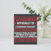 13歳の誕生日 おめでとう！もうすぐティーンエージャー 13歳の子供 ポストカード (スタンド正面)