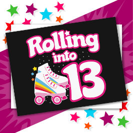 13歳の誕生日 ローラースケート 13歳 スケート ポストカード
