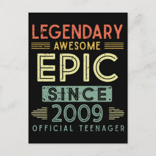 13歳の誕生日 伝説の2009年 公式ティーンエージャー ポストカード