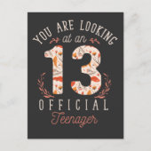 13歳の誕生日　公式なティーンエイジャーを見る ポストカード (正面)