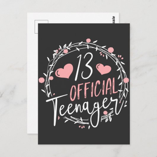 13歳の誕生日 公式ティーンエージャー 13歳の女の子 ポストカード (正面/裏面)