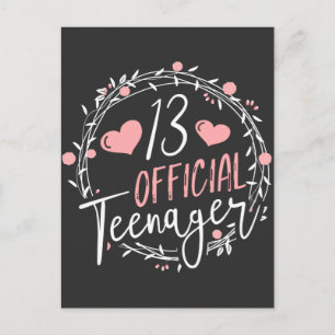 13歳の誕生日 公式ティーンエージャー 13歳の女の子 ポストカード