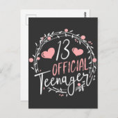 13歳の誕生日 公式 ティーンエージャー 13歳の女の子 ポストカード (正面/裏面)
