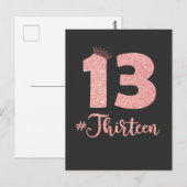 13歳の誕生日 十三 少女 少年 公式 ティーンエイジャー ポストカード (正面/裏面)