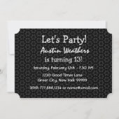 13歳の誕生日 現代風 彼のための 赤 白 黒 G213A 招待状 (裏面)