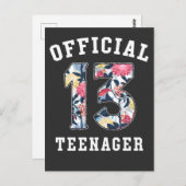 13歳の誕生日 美しい花 公式ティーンエージャー ポストカード (正面/裏面)