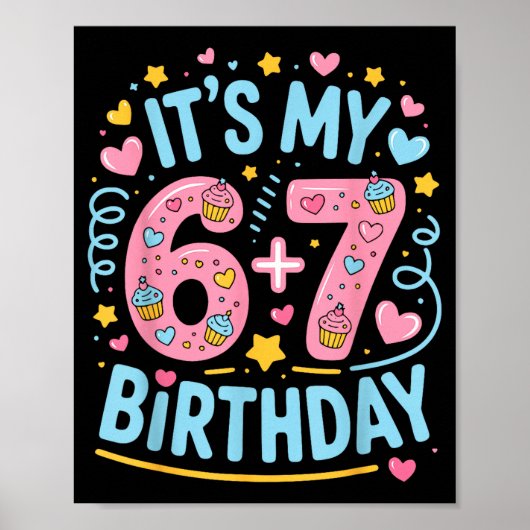 13歳の誕生日 13歳 67歳の誕生日 楽しい 6-7歳 ポスター (正面)