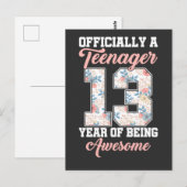13歳の誕生日 2008年 素晴らしい公式ティーンエージャー ポストカード (正面/裏面)