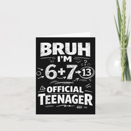 13歳の誕生日Tシャツ 面白いミーム 6 7 誕生日13歳用 カード (正面)
