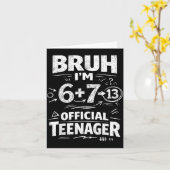 13歳の誕生日Tシャツ 面白いミーム 6 7 誕生日13歳用 カード (黄色い花)