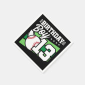 13歳の野球パーティーテーマ13誕生日少年 スタンダードカクテルナプキン (角)