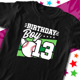 13歳の野球パーティーテーマ13誕生日少年 Tシャツ