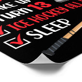 13歳アイスホッケー誕生日パーティー13th少年Bda ポスター (角)