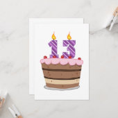 13歳オンお誕生日ケーキ カード (正面/裏面インサイチュ)