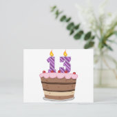 13歳オンお誕生日ケーキ ポストカード (スタンド正面)
