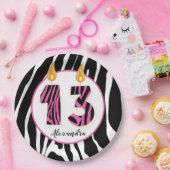 13歳ガールゼブラストライプトレンディー誕生日 ペーパープレート (パーティー)